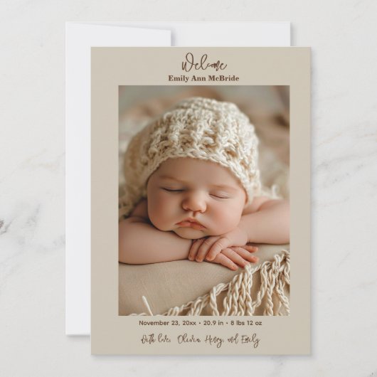 Niedliche florale Whimsical Blume Sweet Baby Girl  Ankündigung (Vorderseite)