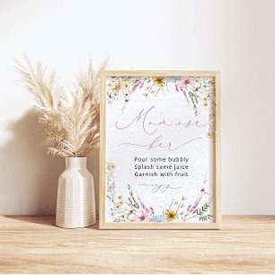 Niedliche florale Wildblumen Mama-osa-Bar-Poster Poster