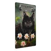 Niedliche florale Wildtierplatte Mini Klemmbrett (Schrägansicht)