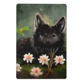 Niedliche florale Wildtierplatte Mini Klemmbrett (Rückseite)