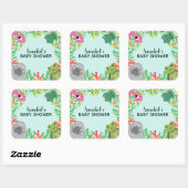 Niedliche Florida Animals Kinderdusche Quadratischer Aufkleber (Blatt)