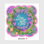 Niedliche florrosa Liebe, was Sie tun Inspiration Aufkleber (Blatt)