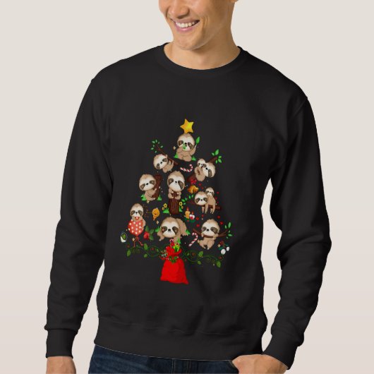 Niedliche Flossen Weihnachtsbäume Lichter Merry Sl Sweatshirt (Vorderseite)