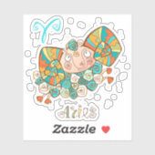 Niedliche Fluffy Aries Aufkleber (Blatt)