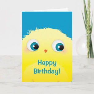 Niedliche Fluffy Bird Geburtstagskarte Karte