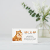 Niedliche Fluffy Dog Panting and Lächeln Visitenkarte (Stehend Vorderseite)