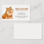 Niedliche Fluffy Dog Panting and Lächeln Visitenkarte (Vorne/Hinten)