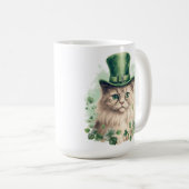 NIEDLICHE FLUFFY-KATZE, DIE FÜR STARTPATRICKS TAG KAFFEETASSE (VorderseiteRechts)