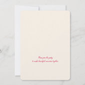 Niedliche Fluffy Katze mit Geburtstagskuchen Einladung (Rückseite)