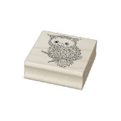 Niedliche Fluffy Owl auf Branntkautschuk-Briefmark Gummistempel (Stempel)