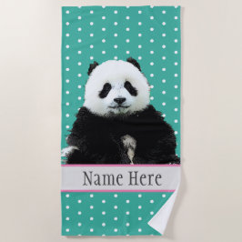 Niedliche Fluffy Panda Bear Animal Wild Name Kids Strandtuch