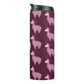 Niedliche Fluffy Pink Llamas mit Initial Thermosbecher (Nach rechts gedreht)