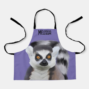 Niedliche Fluffy Ring-Taille Lemur Gesicht - Lila Schürze