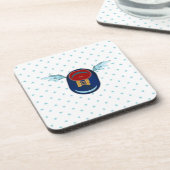 Niedliche Flügelschuh-Cartoon & Sterne Getränkeuntersetzer (Linke Seite)