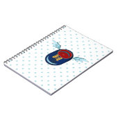 Niedliche Flügelschuh-Cartoon & Sterne Notizblock (Linke Seite)