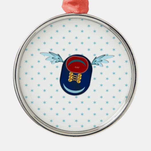 Niedliche Flügelschuh-Cartoon & Sterne Ornament Aus Metall (Vorne)