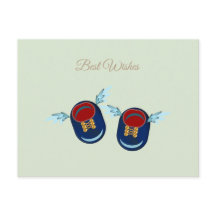 Niedliche Flügelschuhe in blau und rot