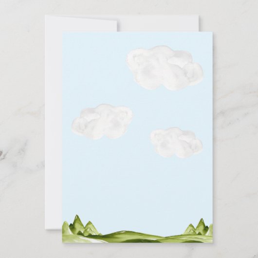 Niedliche Fluggesellschaft Watercolor Sky Red Airp Einladung (Rückseite)