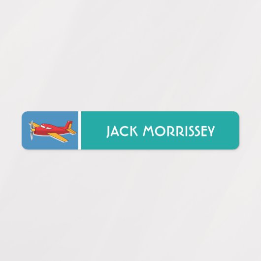 Niedliche Flugzeuge farbige Kinder Name Etiketten (Design 1)