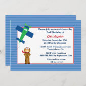 Niedliche Flugzeugpiloten Jungen Geburtstagsfeier Einladung (Vorne/Hinten)