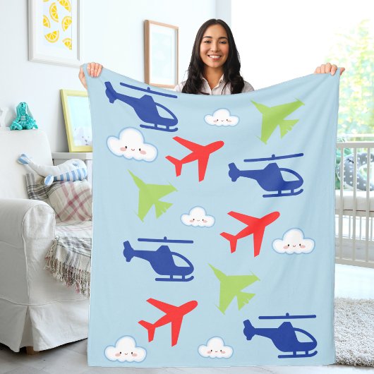 Niedliche Flugzeugwolke, Reisen, Babydusche, Luftf Fleecedecke