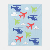 Niedliche Flugzeugwolke, Reisen, Babydusche, Luftf Fleecedecke (Vorderseite)