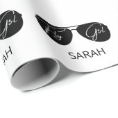 Niedliche Fly Girl Black Aviator Sonnenbrille, kun Geschenkpapier (Rolleneckpunkt)