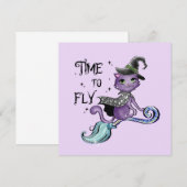 Niedliche Flying Hexenkatze | Zeit zum Fliegen (Vorne/Hinten)