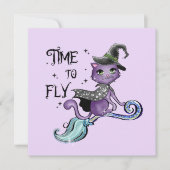 Niedliche Flying Hexenkatze | Zeit zum Fliegen (Vorderseite)