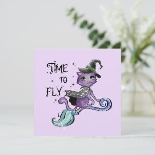 Niedliche Flying Hexenkatze   Zeit zum Fliegen