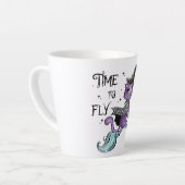 Niedliche Flying Hexenkatze | Zeit zum Fliegen Milchtasse (Linke Ecke)