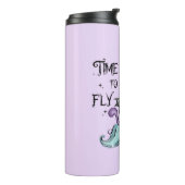 Niedliche Flying Hexenkatze | Zeit zum Fliegen Thermosbecher (Nach links gedreht)