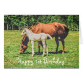 Niedliche Foal Horse Animals Custom Happy 1. Gebur (Vorderseite (Horizontal))