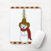Niedliche Folk Art Cowboy Snowman Mousepad (Mit Mouse)