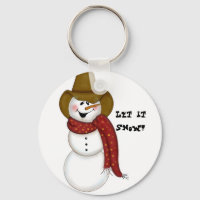 Niedliche Folk Art Cowboy Snowman