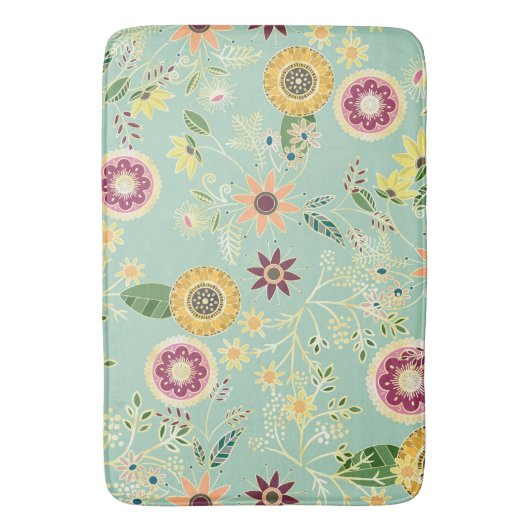 Niedliche Folklorefarben Original Goldenes Design Badematte (Vorderseite Vertikal)