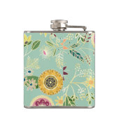 Niedliche Folklorefarben Original Goldenes Design Flachmann (Rückseite)