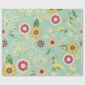 Niedliche Folklorefarben Original Goldenes Design Geschenkpapier (Flach)