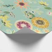 Niedliche Folklorefarben Original Goldenes Design Geschenkpapier (Ecke)