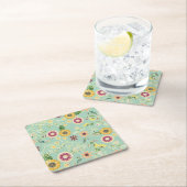 Niedliche Folklorefarben Original Goldenes Design Rechteckiger Pappuntersetzer (Vor Ort)