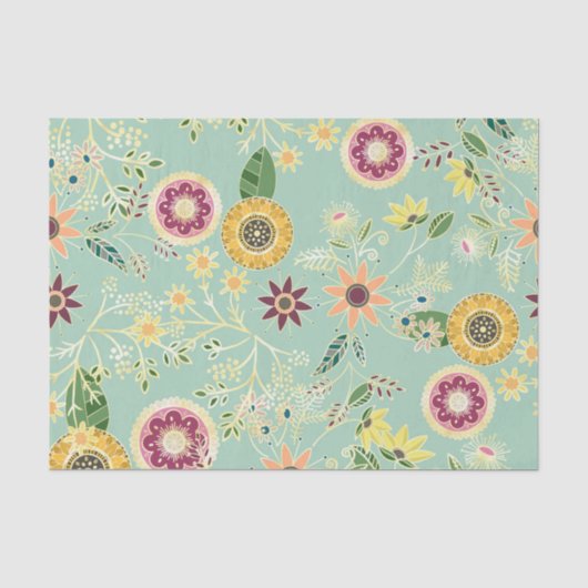 Niedliche Folklorefarben Original Goldenes Design Seidenpapier (Vorderseite)