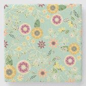 Niedliche Folklorefarben Original Goldenes Design Steinuntersetzer (Vorderseite)