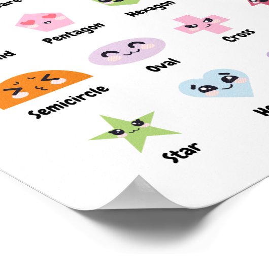 Niedliche Formen Kinderzimmer Bildung | Niedliche  Poster (Ecke)