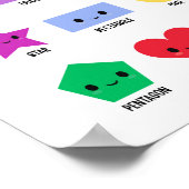 Niedliche Formen mit Smiley Lernplakat Poster (Ecke)