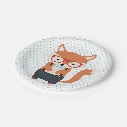 Niedliche Fossilienfische Party Pappteller (Schrägansicht)