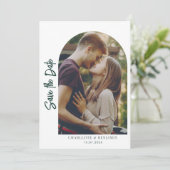 Niedliche Foto Arch Wedding Save The Date (Stehend Vorderseite)