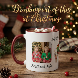 Niedliche Foto-Familie mit DEER Green personalisie Jumbo-Tasse