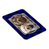 Niedliche Foto Frame Pets Blau und Schwarz Kariert Magnet (Rechte Seite)