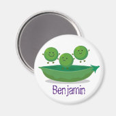 Niedliche Foto-Illustration von Hellgrün und Carto Magnet (Vorderseite/Rückseite)