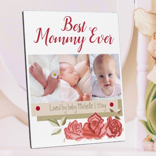 Niedliche FotoCollage Beste Mama je erster Müttert Fotoplatte